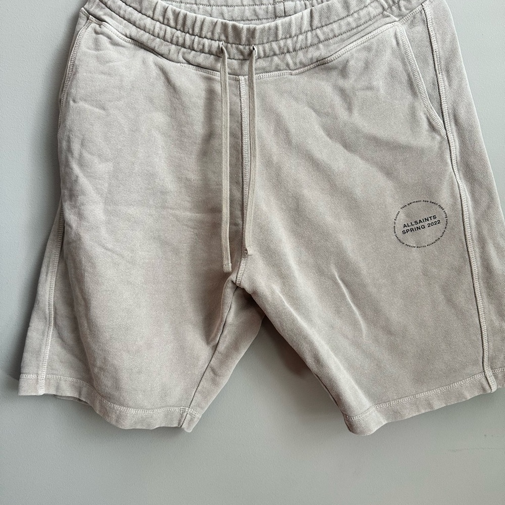 All Saints Men's Beige Athletic Shorts